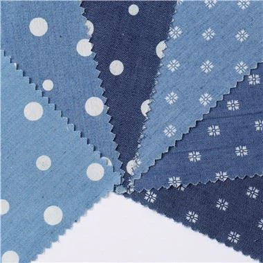 Lightweight Printed Denim Fabric